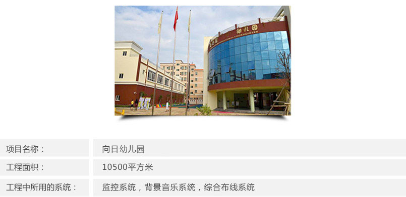 向日葵國際幼兒園安防工程簡介 向日葵國際幼兒園安防工程簡介