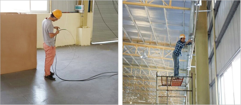 工作人員施工布線 工作人員施工布線